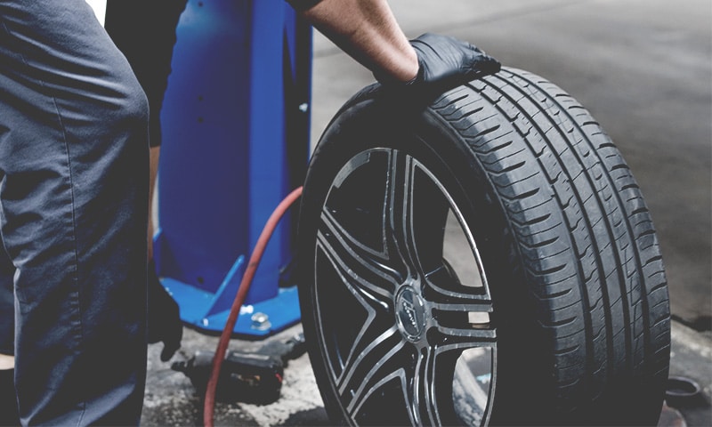 Photo of wheel and tire for tire and wheel Protection Plans at JFR Cars in Littleton CO.