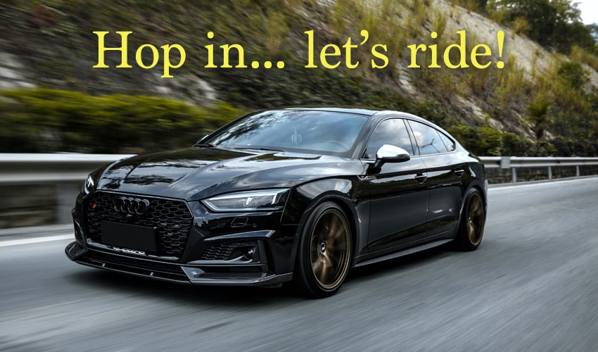 Black-Audi-motion-blur-let's-ride