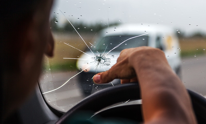 Damaged car windshield needs windshield protection plan